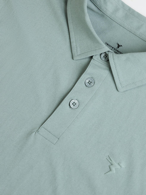 Men Solid Slim Fit Polo T-shirt with COTFLEX