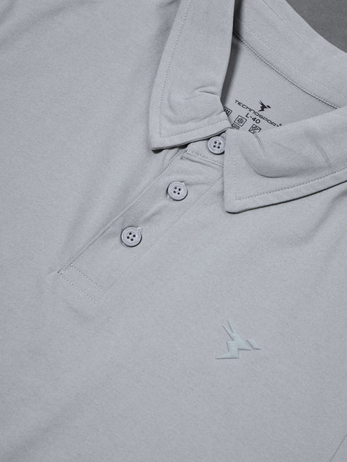 Men Solid Slim Fit Polo T-shirt with COTFLEX