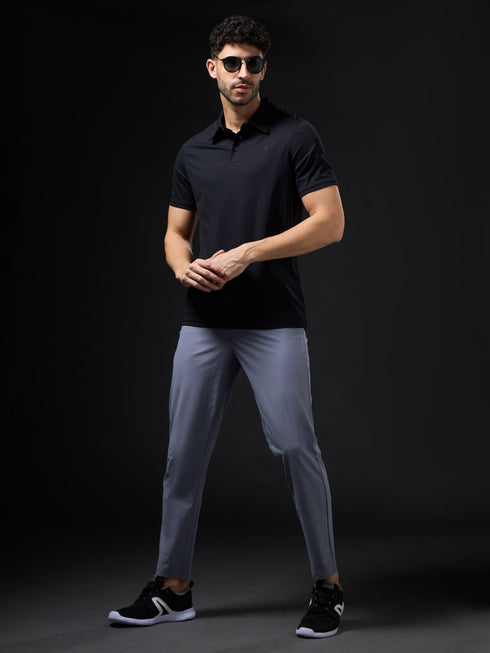 Men Solid Slim Fit Polo T-shirt with COTFLEX