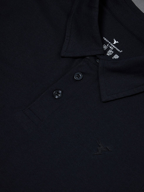 Men Solid Slim Fit Polo T-shirt with COTFLEX