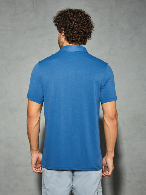Men Solid Slim Fit Polo T-shirt with COTFLEX