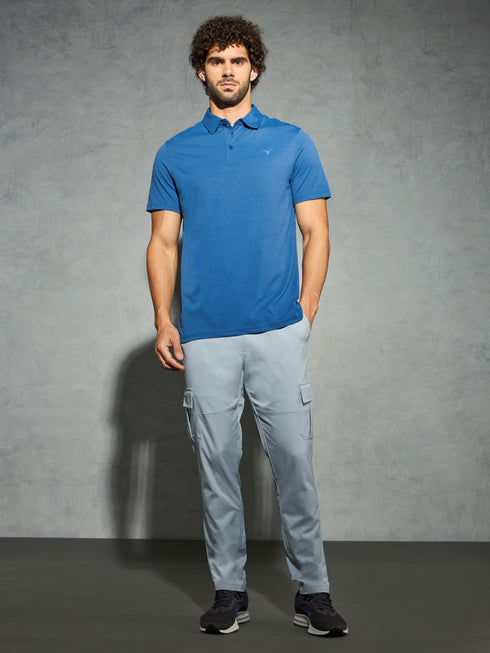 Men Solid Slim Fit Polo T-shirt with COTFLEX