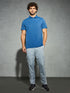 Men Solid Slim Fit Polo T-shirt with COTFLEX