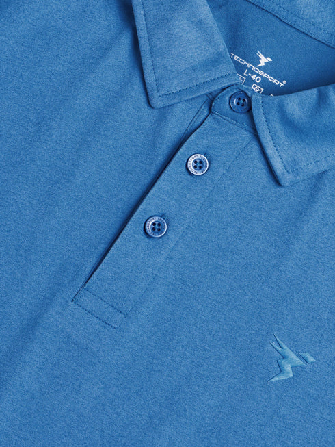 Men Solid Slim Fit Polo T-shirt with COTFLEX