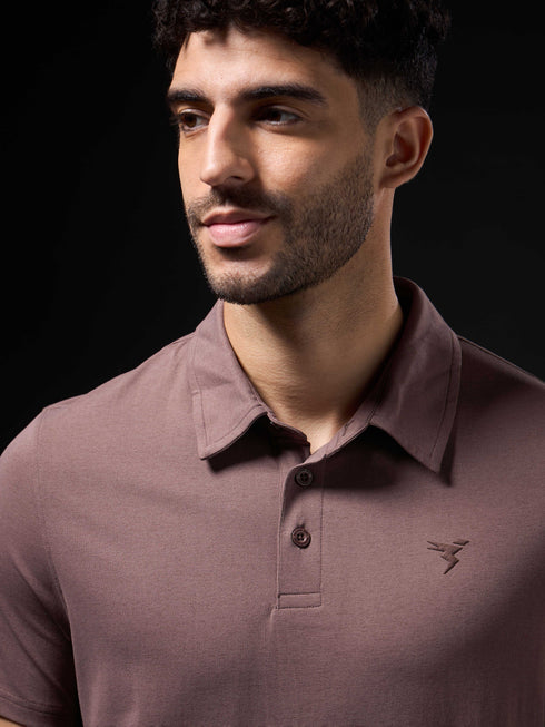 Men Solid Slim Fit Polo T-shirt with COTFLEX