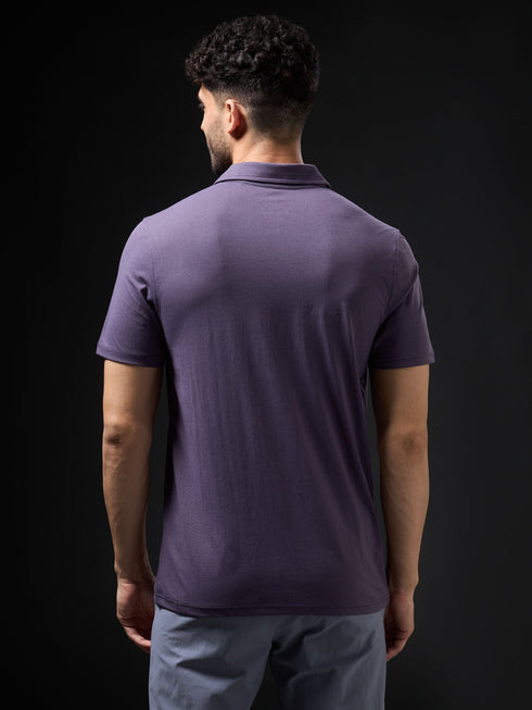 Men Solid Slim Fit Polo T-shirt with COTFLEX