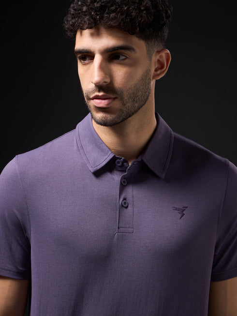 Men Solid Slim Fit Polo T-shirt with COTFLEX