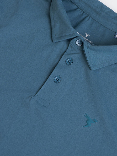 Men Solid Slim Fit Polo T-shirt with COTFLEX