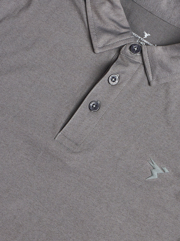 Men Solid Slim Fit Polo T-shirt with COTFLEX