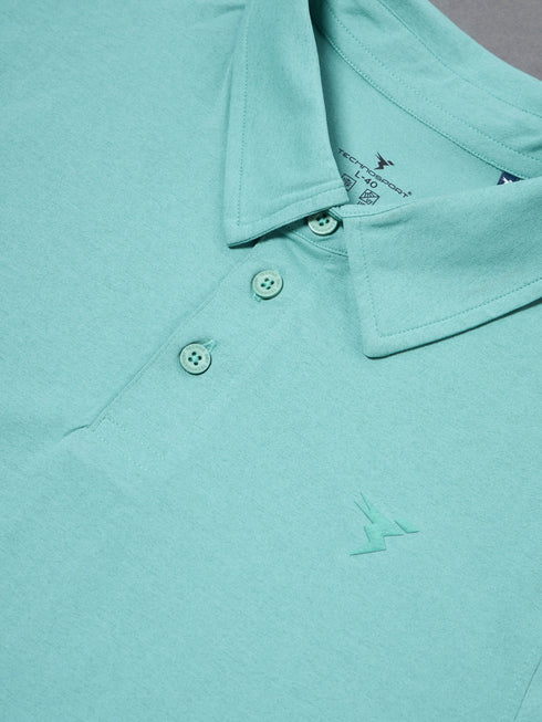 Men Solid Slim Fit Polo T-shirt with COTFLEX