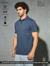 Men Solid Slim Fit Polo T-shirt with COTFLEX