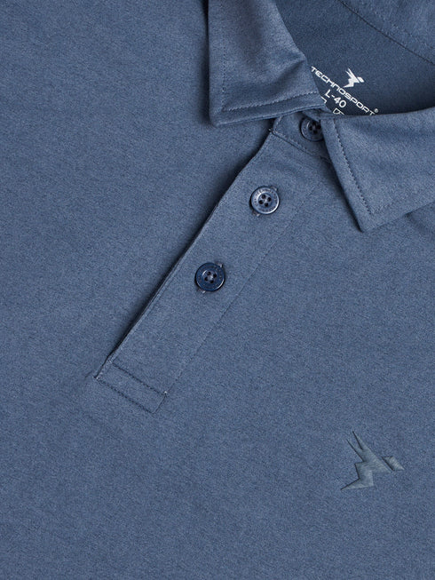 Men Solid Slim Fit Polo T-shirt with COTFLEX