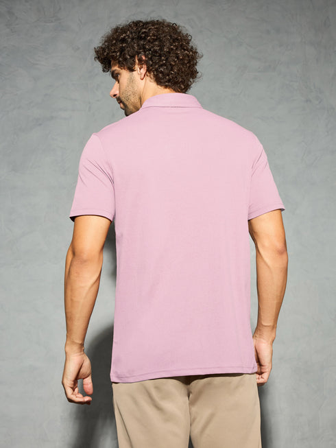 Men Solid Slim Fit Polo T-shirt with COTFLEX