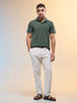 Men Solid Slim Fit Polo T-shirt with COTFLEX