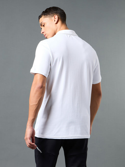 Men Solid Slim Fit Polo T-shirt with COTFLEX