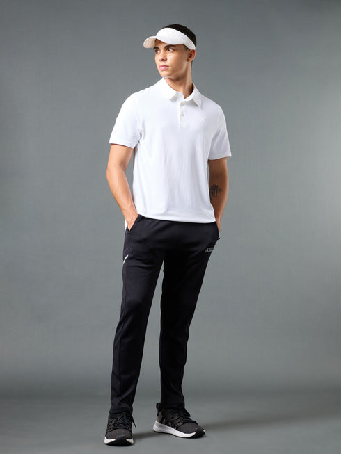 Men Solid Slim Fit Polo T-shirt with COTFLEX