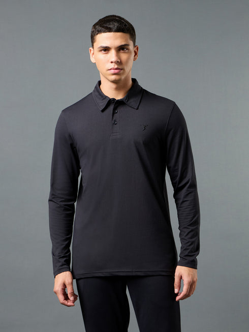 Men Solid Slim Fit Polo T-shirt with COTFLEX