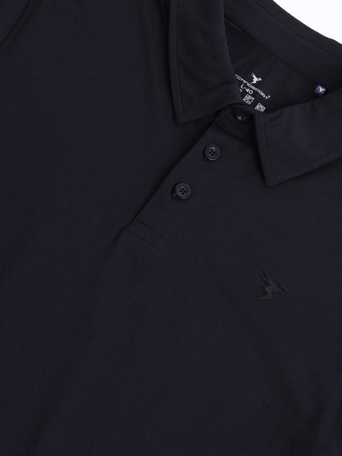 Men Solid Slim Fit Polo T-shirt with COTFLEX