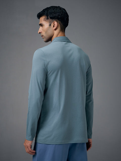 Men Solid Slim Fit Polo T-shirt with COTFLEX