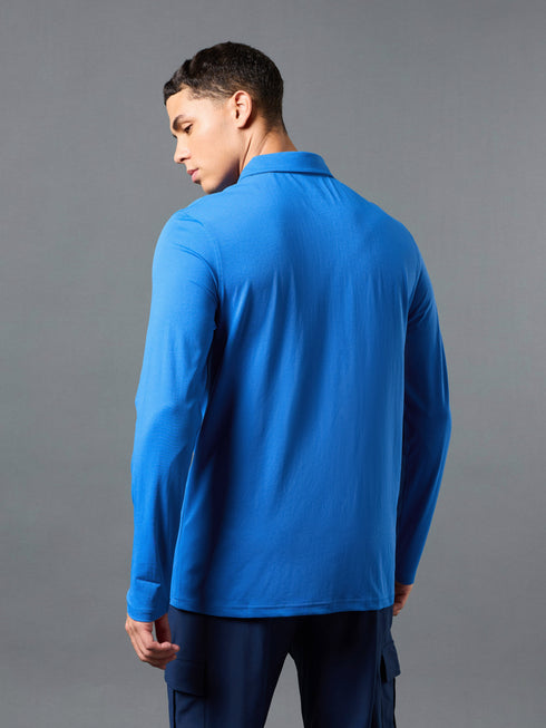 Men Solid Slim Fit Polo T-shirt with COTFLEX