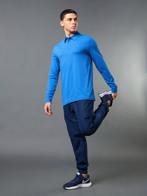 Men Solid Slim Fit Polo T-shirt with COTFLEX