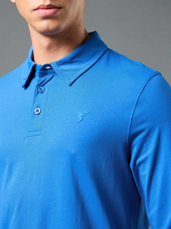 Men Solid Slim Fit Polo T-shirt with COTFLEX