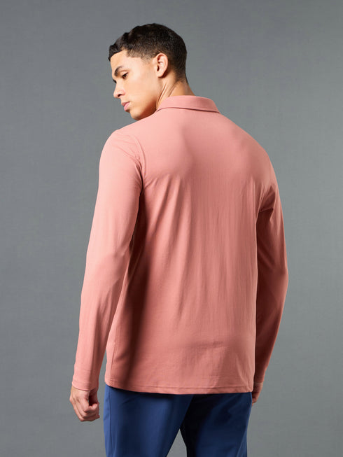 Men Solid Slim Fit Polo T-shirt with COTFLEX