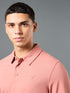 Men Solid Slim Fit Polo T-shirt with COTFLEX
