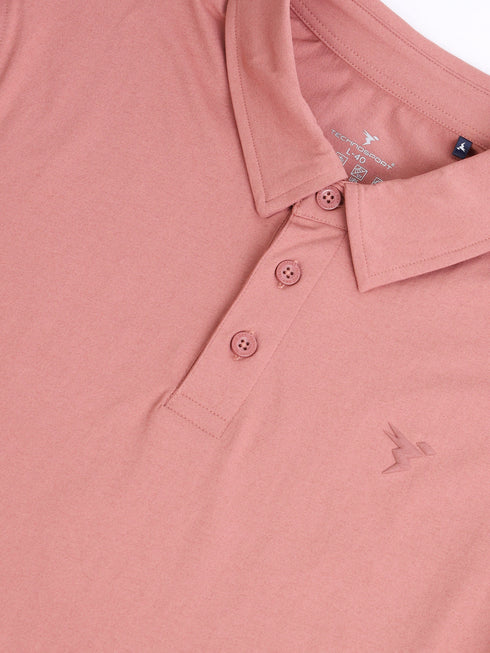 Men Solid Slim Fit Polo T-shirt with COTFLEX