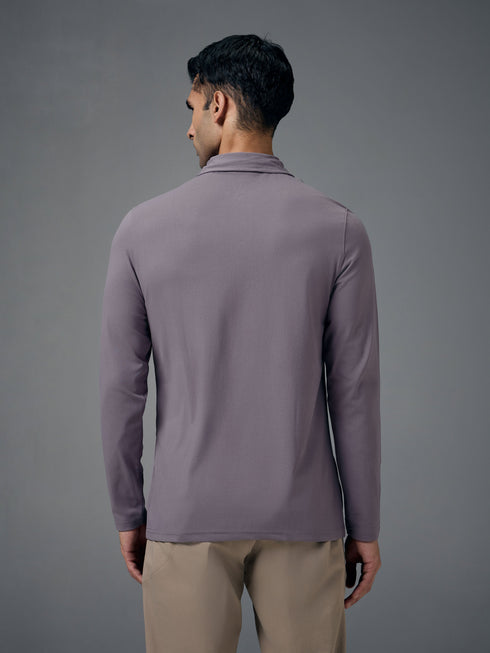 Men Solid Slim Fit Polo T-shirt with COTFLEX