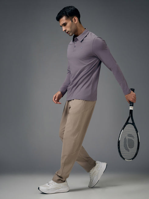 Men Solid Slim Fit Polo T-shirt with COTFLEX