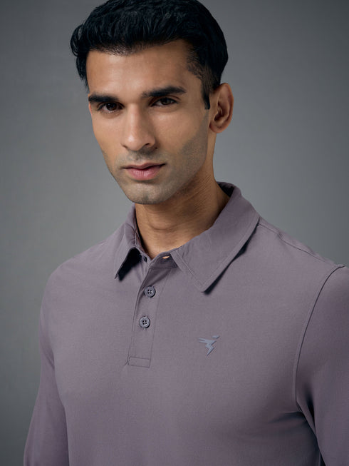 Men Solid Slim Fit Polo T-shirt with COTFLEX