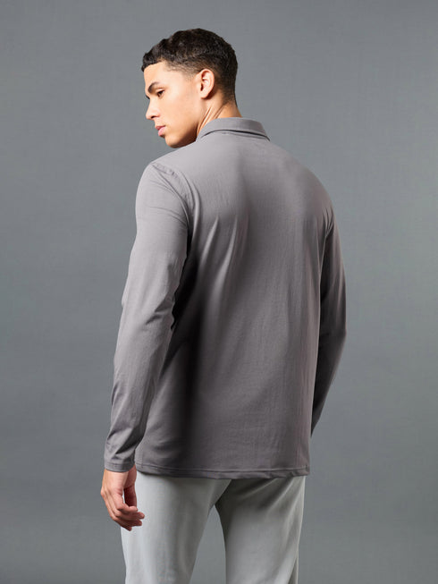 Men Solid Slim Fit Polo T-shirt with COTFLEX