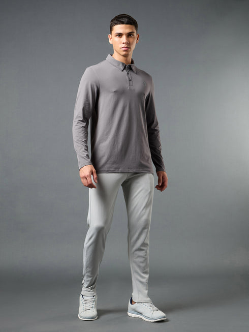 Men Solid Slim Fit Polo T-shirt with COTFLEX