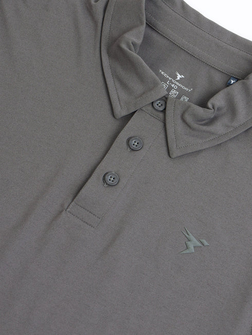 Men Solid Slim Fit Polo T-shirt with COTFLEX