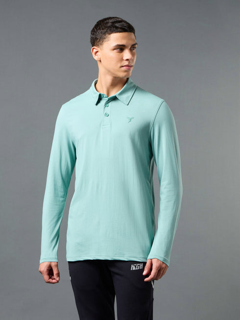 Men Solid Slim Fit Polo T-shirt with COTFLEX