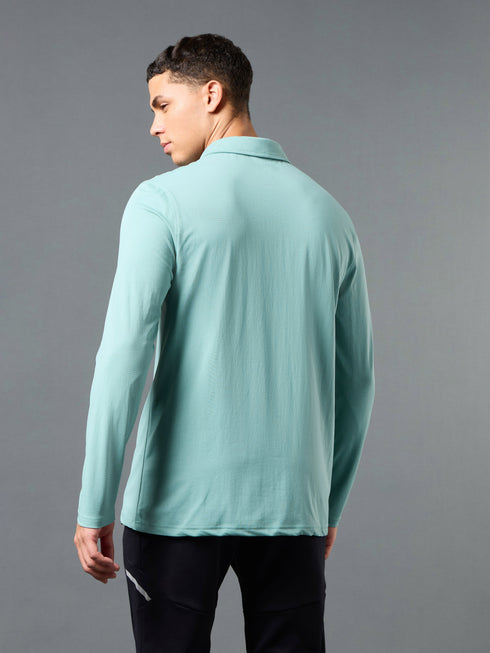 Men Solid Slim Fit Polo T-shirt with COTFLEX