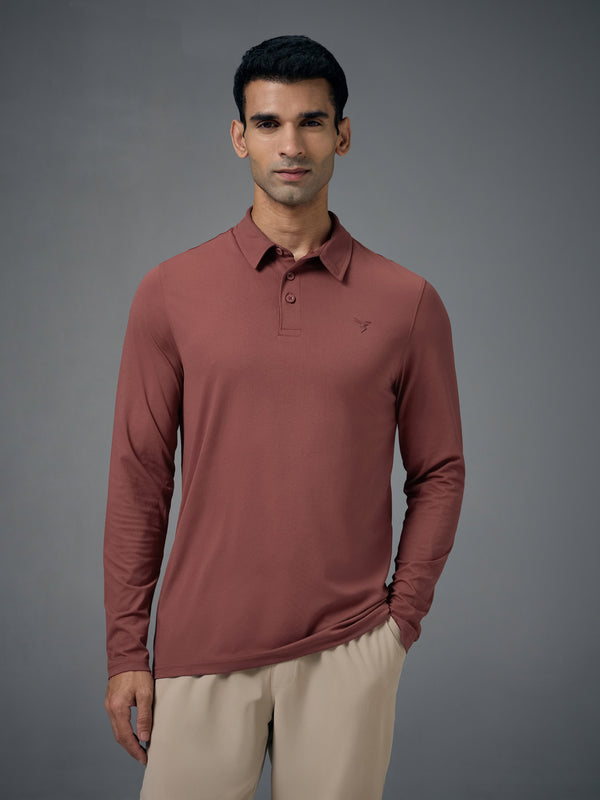 Men Solid Slim Fit Polo T-shirt with COTFLEX
