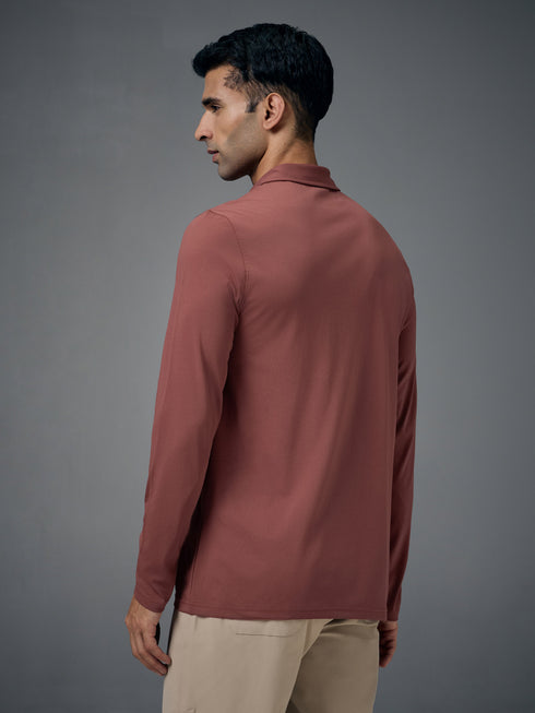 Men Solid Slim Fit Polo T-shirt with COTFLEX