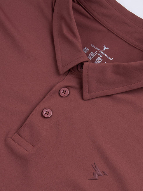 Men Solid Slim Fit Polo T-shirt with COTFLEX