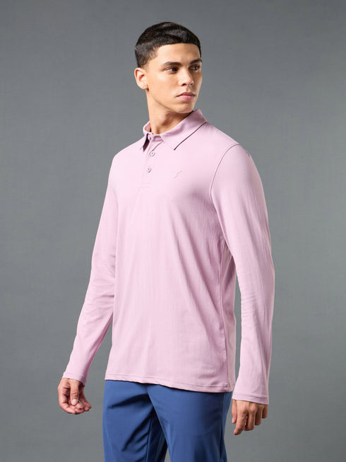 Men Solid Slim Fit Polo T-shirt with COTFLEX