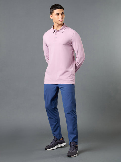 Men Solid Slim Fit Polo T-shirt with COTFLEX