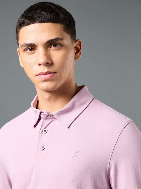Men Solid Slim Fit Polo T-shirt with COTFLEX
