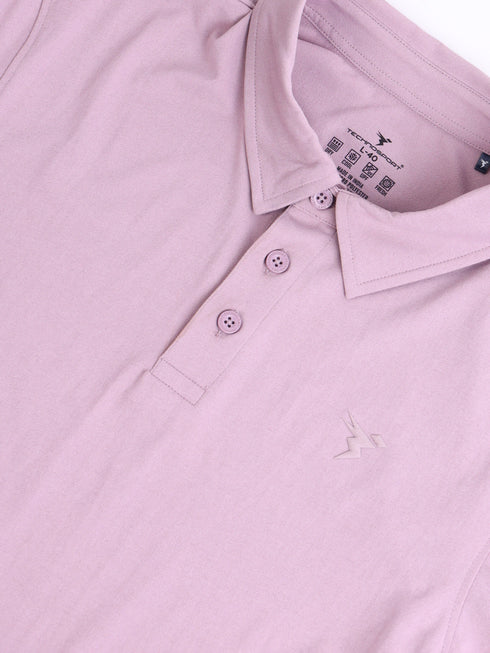 Men Solid Slim Fit Polo T-shirt with COTFLEX