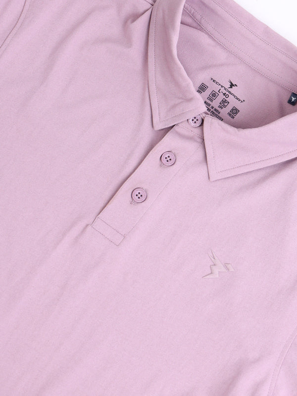 Men Solid Slim Fit Polo T-shirt with COTFLEX