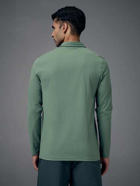 Men Solid Slim Fit Polo T-shirt with COTFLEX