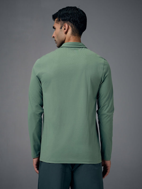 Men Solid Slim Fit Polo T-shirt with COTFLEX