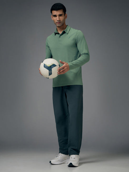 Men Solid Slim Fit Polo T-shirt with COTFLEX