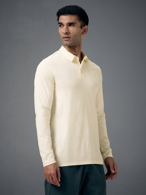Men Solid Slim Fit Polo T-shirt with COTFLEX