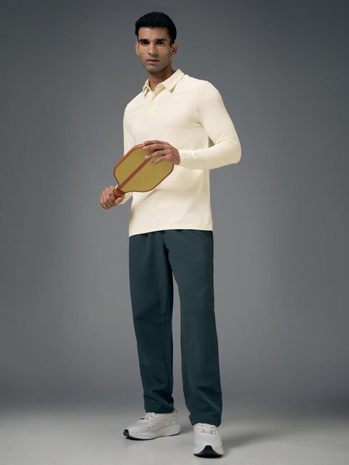 Men Solid Slim Fit Polo T-shirt with COTFLEX